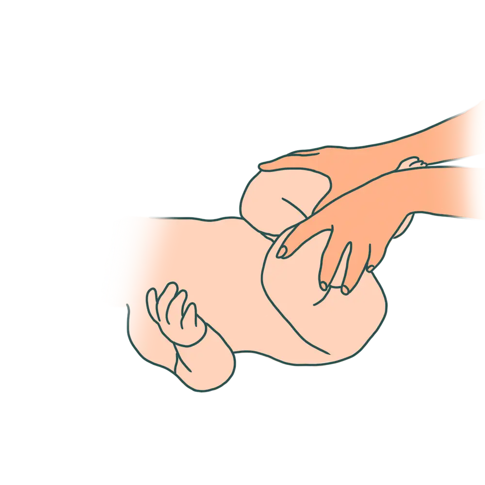 position pour aider son bébé à faire caca mouvement circulaire